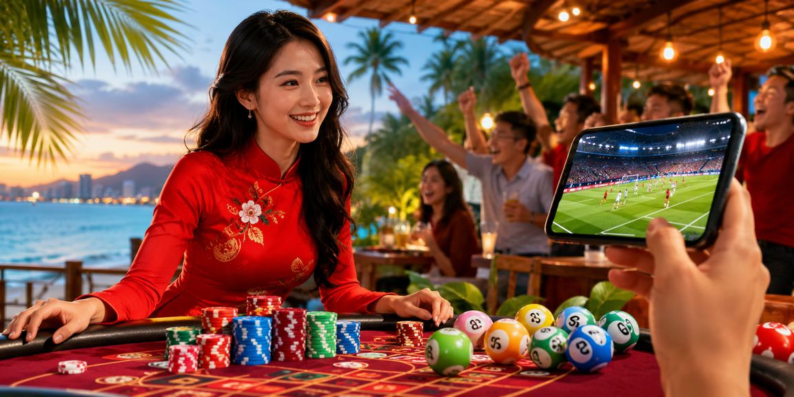 Giao diện cá cược trực tuyến hiện đại tại Việt Nam trên màn hình lớn